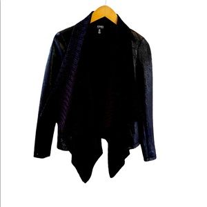 Lounge Cardigan, Shawl faux+leather , black size S , good condition,